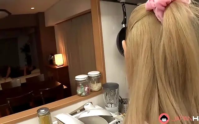 Kitchen affair with sexy Japanese housewife takes wild turn