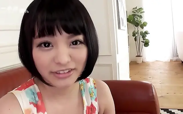 Two hands, one playful blowjob as Japanese stunner Omiku charms in lace lingerie