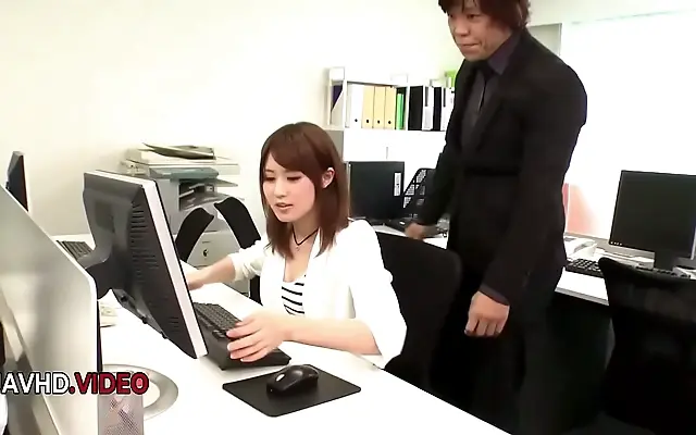 Two naughty coworkers unleash steamy doggy style fun with Yumi Maeda