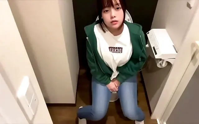 Sensual Masturbation by a Black Haired Japanese College Amateur