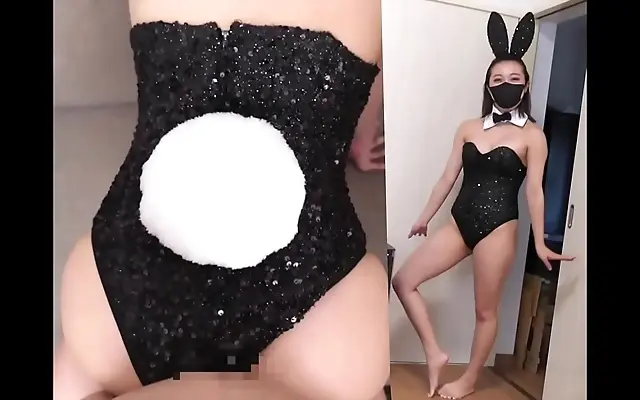 Fucking Cute Bunny Girl Cosplayer in Doggy Style at Home