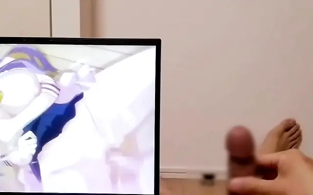 Masturbating to hentai fantasies college girl cums on her favorite anime