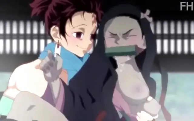 Kitchen heat ignites forbidden passion with a Demon Slayer in Japanese hentai