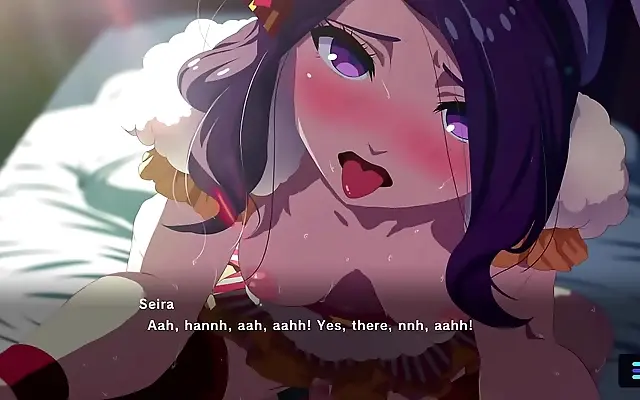 Straddles the magic rabbit in steamy Japanese hentai fantasy action