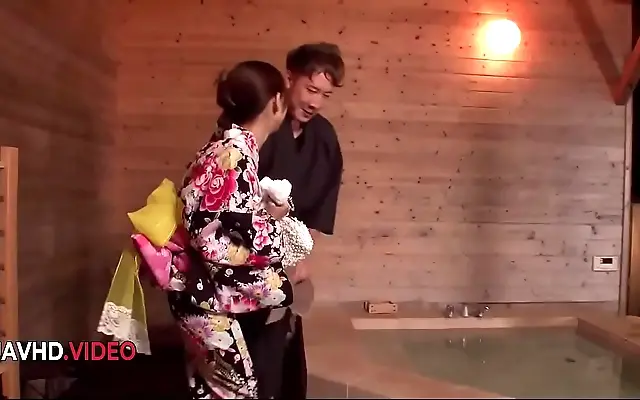 Frenzied Asian beauty ignites sauna with creampie craving passion